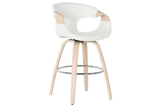Taburete Madera Poliester 55_5X52_5X92_5 Blanco