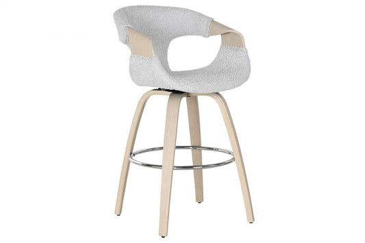 Taburete Madera Poliester 55_5X52_5X92_5 Gris