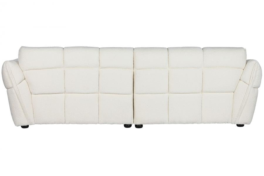 Sofa Poliester Madera 260X108X82 Bucle Blanco