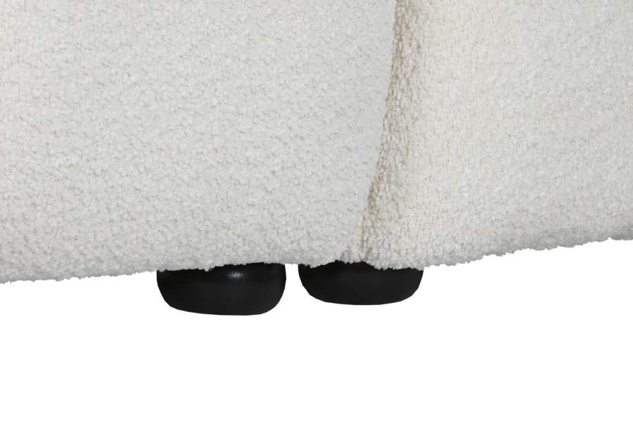 Sofa Poliester Madera 260X108X82 Bucle Blanco