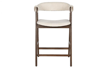 Taburete Madera Caucho 54X58X86 Bucle Blanco