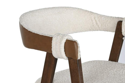 Taburete Madera Caucho 54X58X86 Bucle Blanco