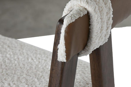 Taburete Madera Caucho 54X58X86 Bucle Blanco