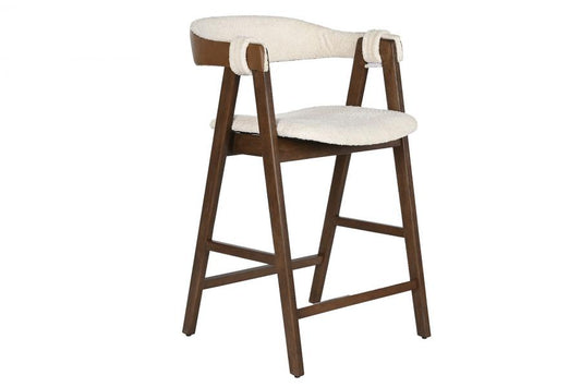 Taburete Madera Caucho 54X58X86 Bucle Blanco