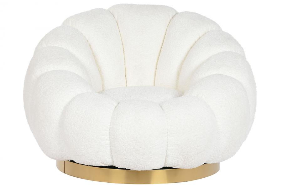 Sillon Poliester Metal 98X97X69 Giratorio Blanco