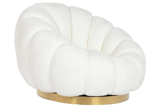 Sillon Poliester Metal 98X97X69 Giratorio Blanco