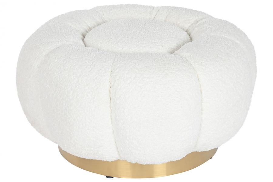Reposapies Poliester Metal 65X65X35 Bucle Blanco