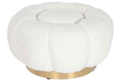 Reposapies Poliester Metal 65X65X35 Bucle Blanco