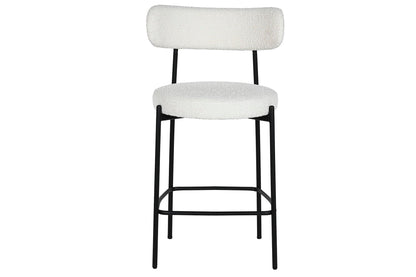 Taburete Metal Poliester 53X48X97 Bucle Blanco