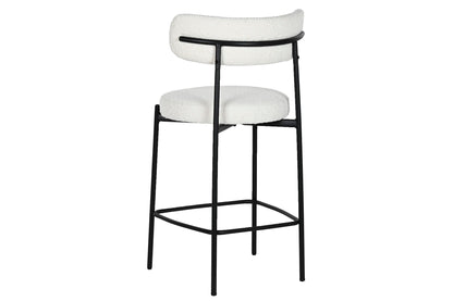 Taburete Metal Poliester 53X48X97 Bucle Blanco