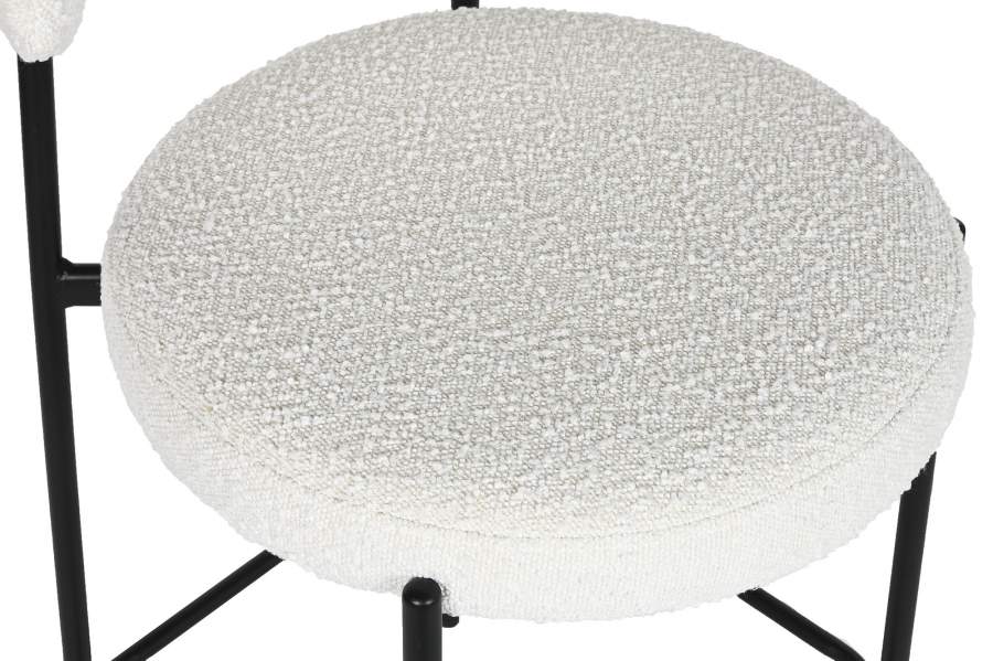 Taburete Metal Poliester 53X48X97 Bucle Blanco