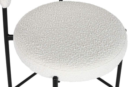 Taburete Metal Poliester 53X48X97 Bucle Blanco
