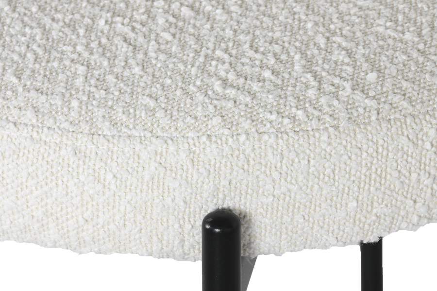 Taburete Metal Poliester 53X48X97 Bucle Blanco