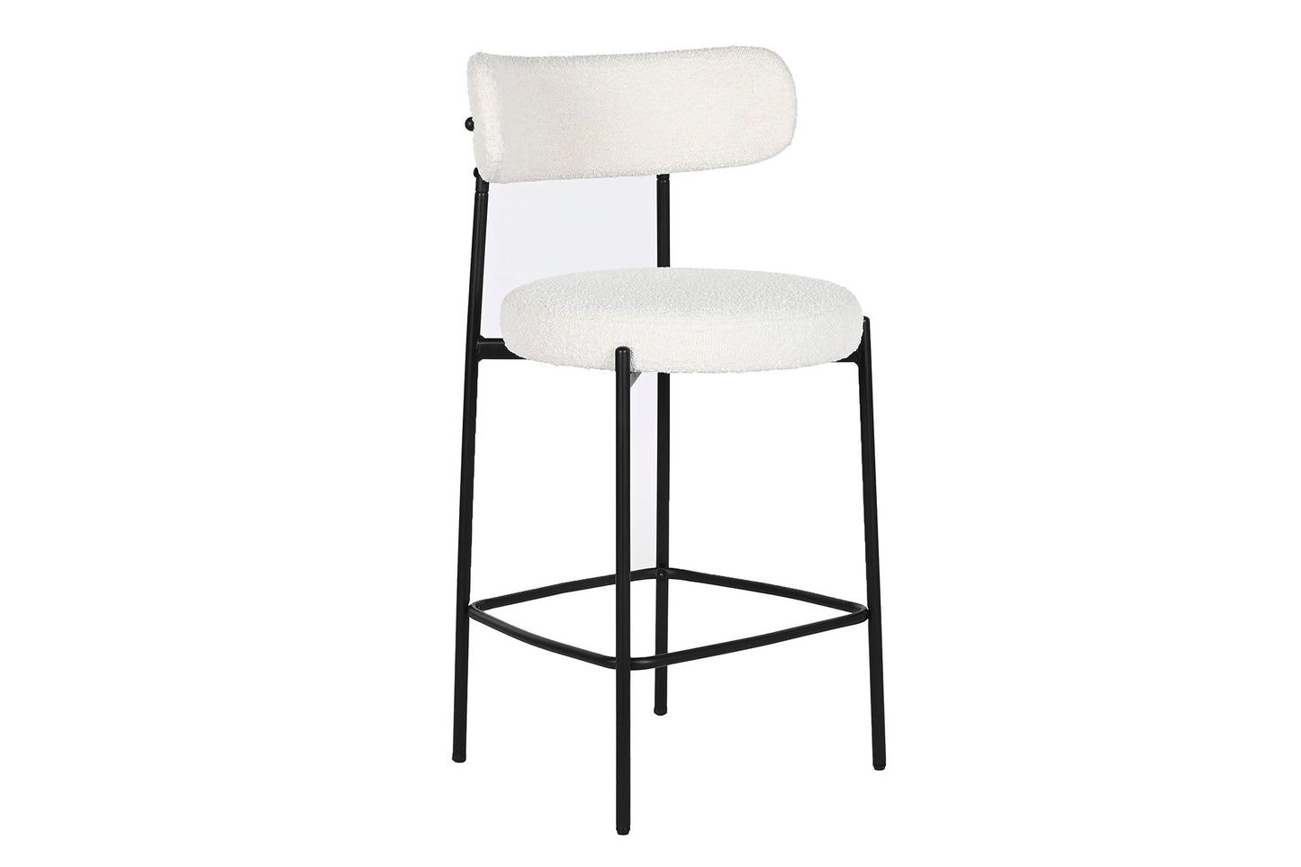 Taburete Metal Poliester 53X48X97 Bucle Blanco