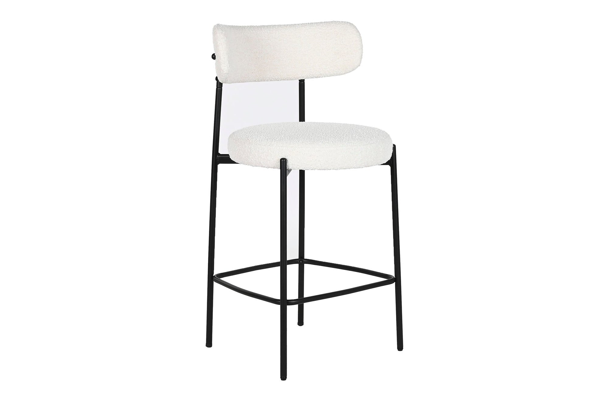 Taburete Metal Poliester 53X48X97 Bucle Blanco