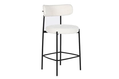 Taburete Metal Poliester 53X48X97 Bucle Blanco