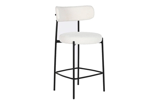 Taburete Metal Poliester 53X48X97 Bucle Blanco