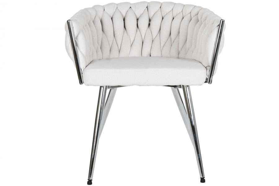 Silla Poliester Metal 48X41_5X76 Trenzada Beige