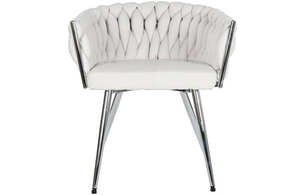 Silla Poliester Metal 48X41_5X76 Trenzada Beige