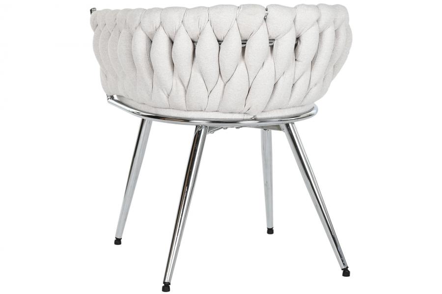 Silla Poliester Metal 48X41_5X76 Trenzada Beige