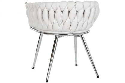 Silla Poliester Metal 48X41_5X76 Trenzada Beige