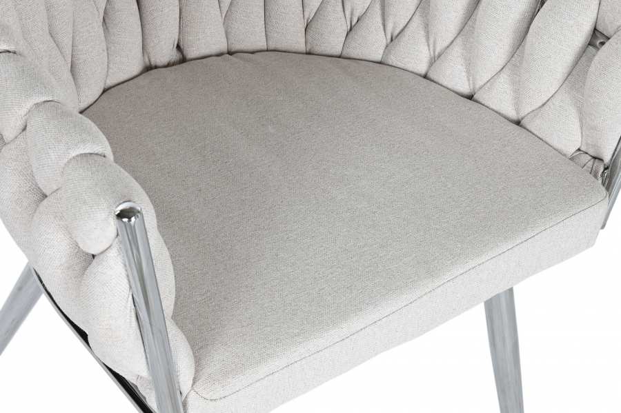 Silla Poliester Metal 48X41_5X76 Trenzada Beige