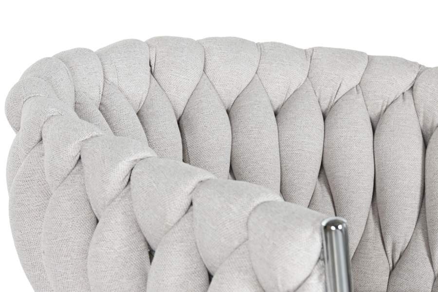 Silla Poliester Metal 48X41_5X76 Trenzada Beige