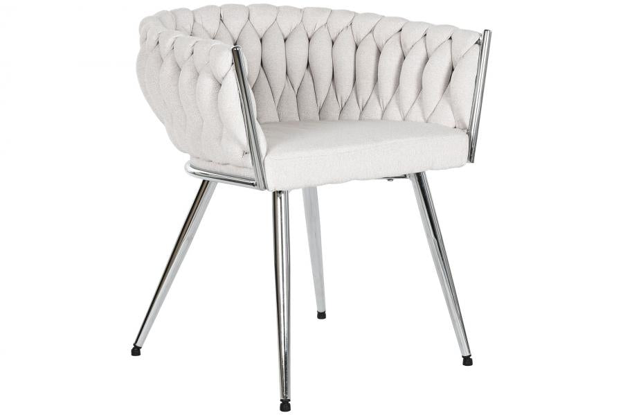 Silla Poliester Metal 48X41_5X76 Trenzada Beige