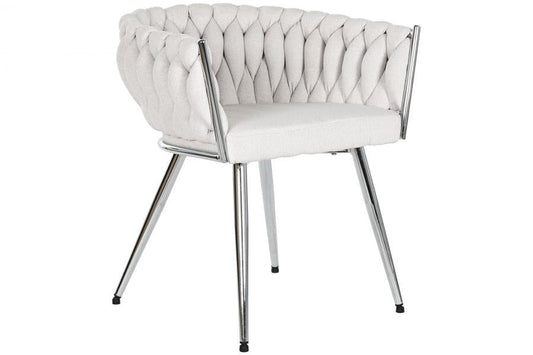Silla Poliester Metal 48X41_5X76 Trenzada Beige