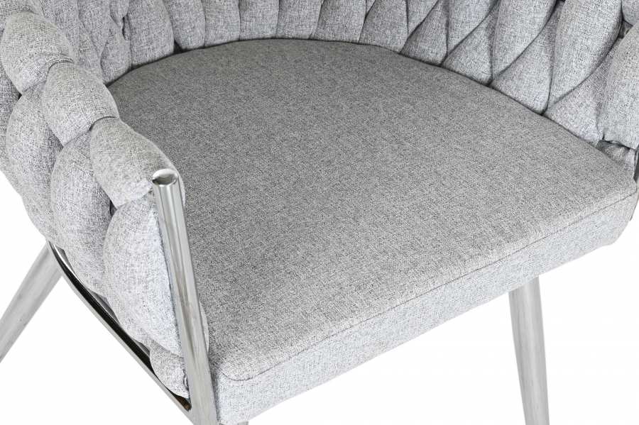 Silla Poliester Metal 48X41_5X76 Trenzada Gris