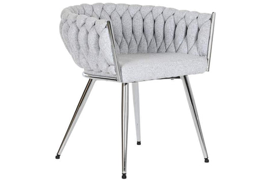 Silla Poliester Metal 48X41_5X76 Trenzada Gris