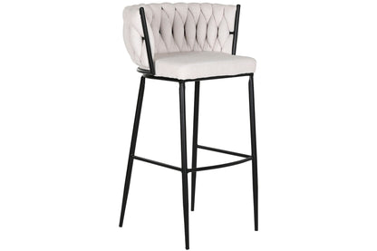 Taburete Poliester Metal 47X44X104 Trenzado Beige
