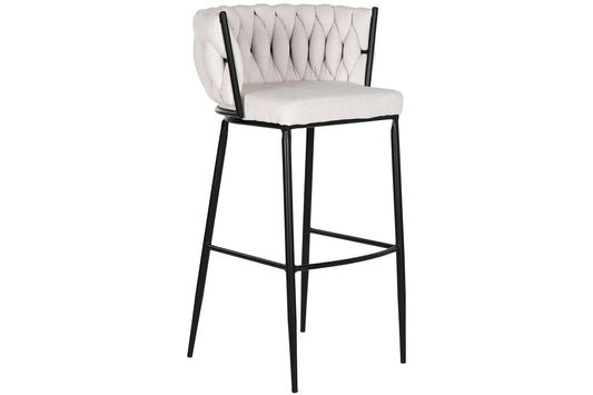 Taburete Poliester Metal 47X44X104 Trenzado Beige
