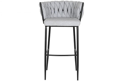 Taburete Poliester Metal 47X44X104 Trenzado Gris