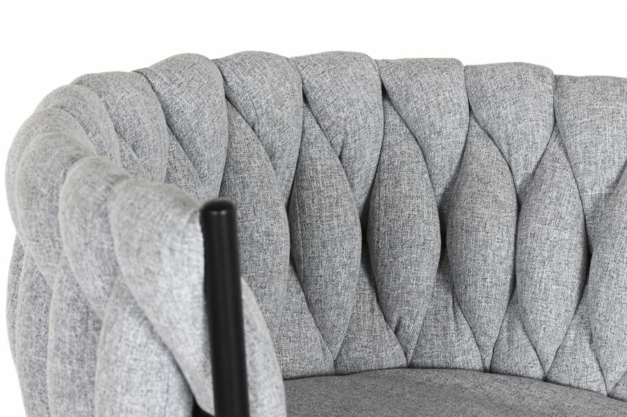 Taburete Poliester Metal 47X44X104 Trenzado Gris