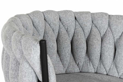 Taburete Poliester Metal 47X44X104 Trenzado Gris