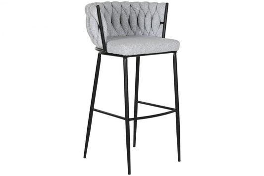 Taburete Poliester Metal 47X44X104 Trenzado Gris