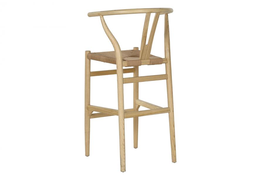 Taburete Olmo Fibra 43X42X106 Apilable Natural