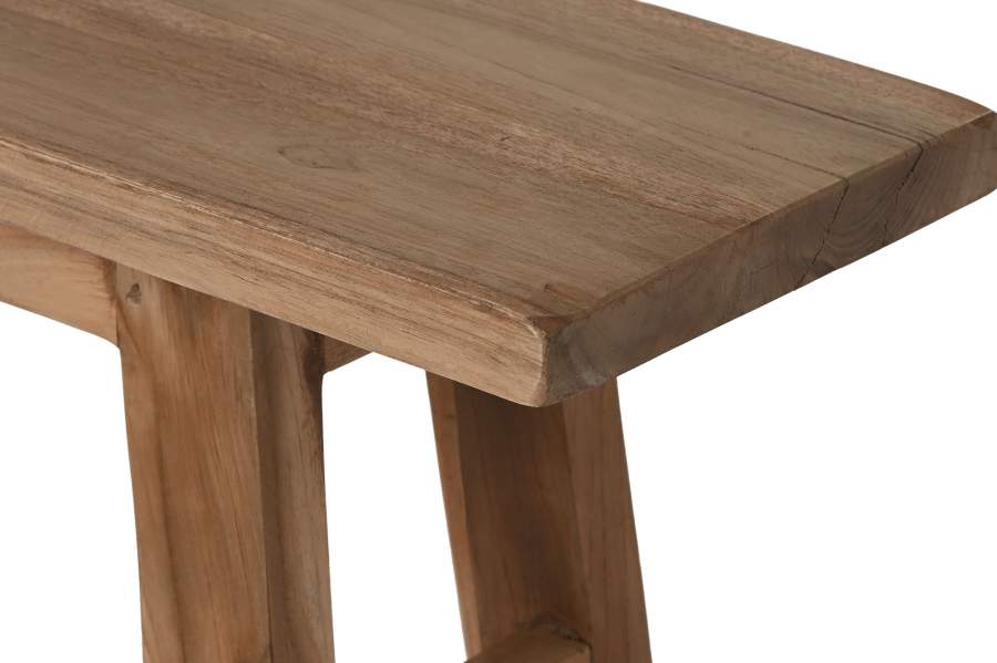 Banco Teca Maciza 120X20X50 Natural Natural