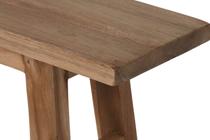 Banco Teca Maciza 120X20X50 Natural Natural