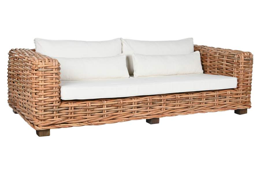 Sofa Set 4 Ratan 220X98X64 Incluye Cojines Natural