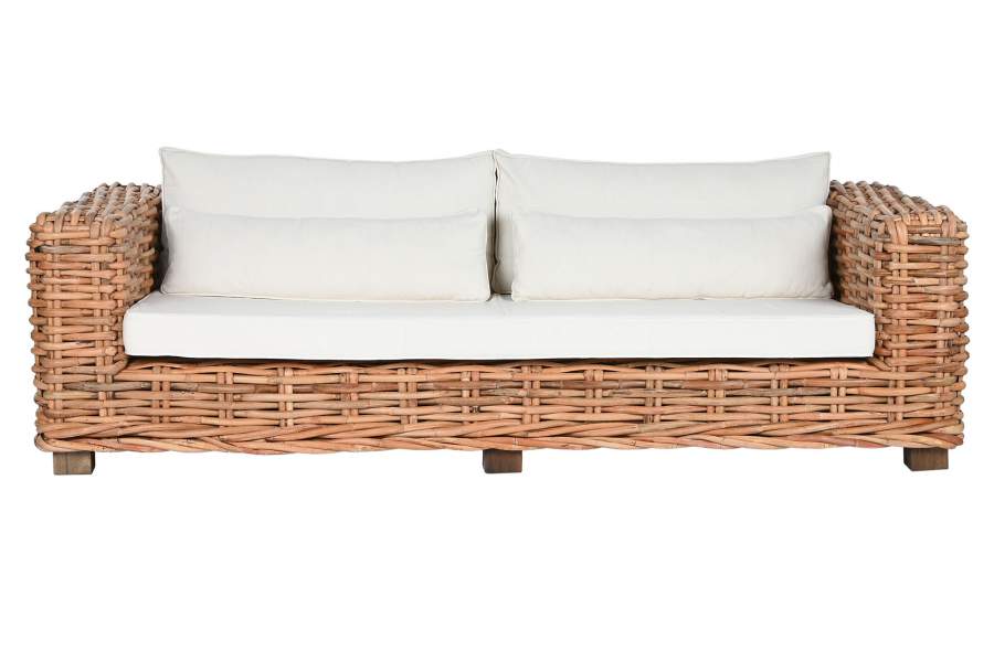 Sofa Set 4 Ratan 220X98X64 Incluye Cojines Natural