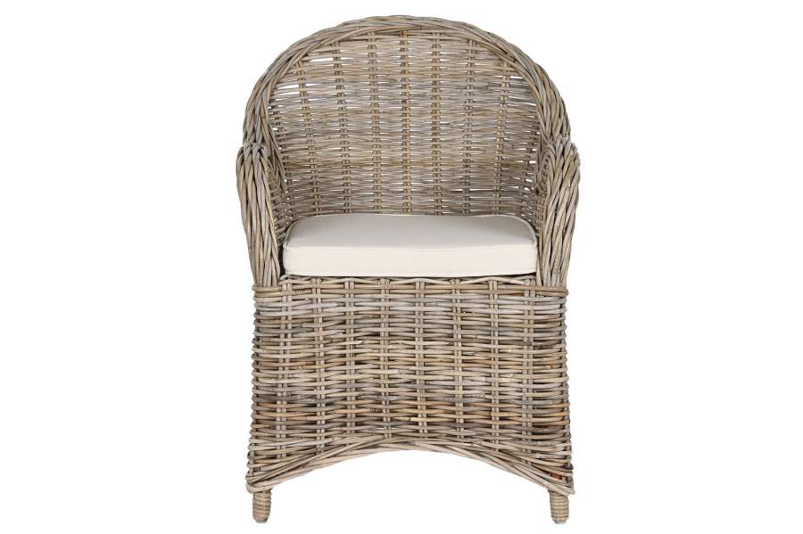 Sillon Ratan 62X70X88 Con Cojin Gris Claro