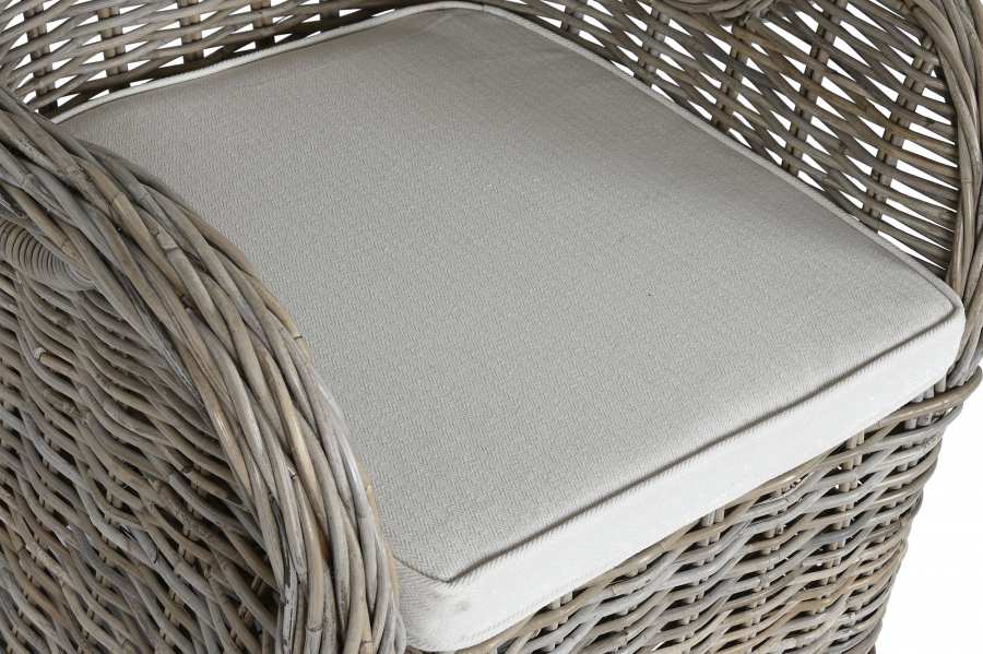 Sillon Ratan 62X70X88 Con Cojin Gris Claro