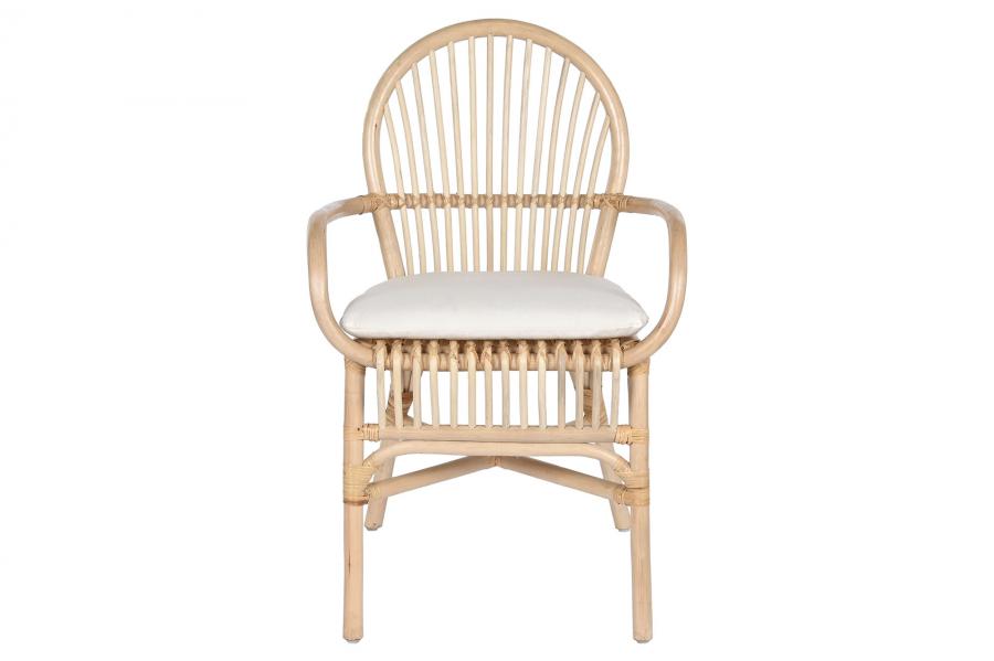 Silla Ratan 57X60X90 Con Cojin Natural Natural