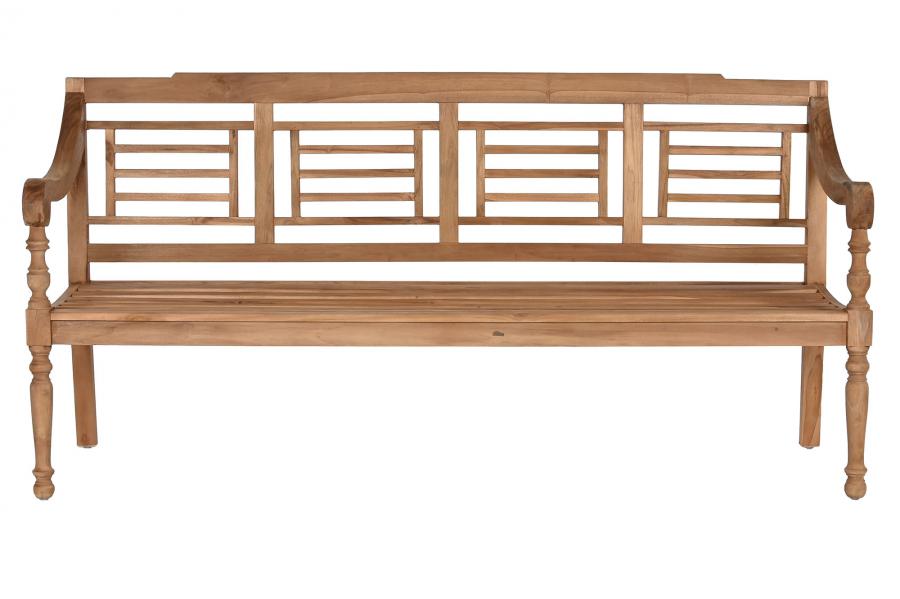 Banco Teca 200X65X101 Tallado Natural