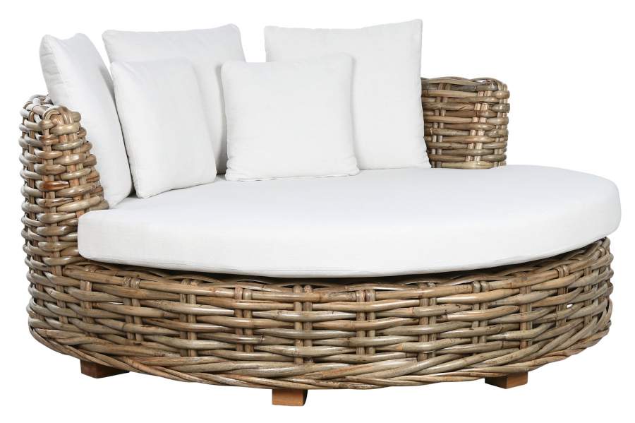Cama Chill Out Ratan 153X153X65 Colchon Y 5Cojin