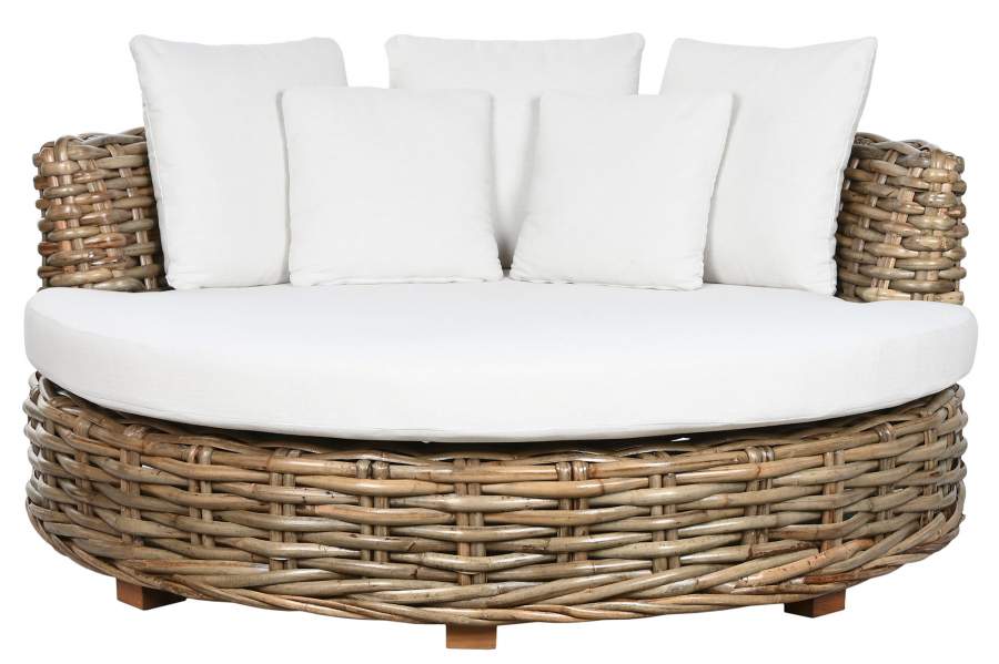 Cama Chill Out Ratan 153X153X65 Colchon Y 5Cojin