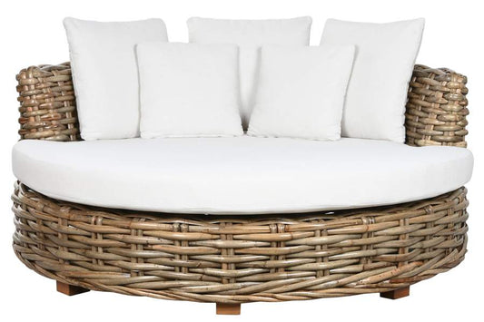 Cama Chill Out Ratan 153X153X65 Colchon Y 5Cojin