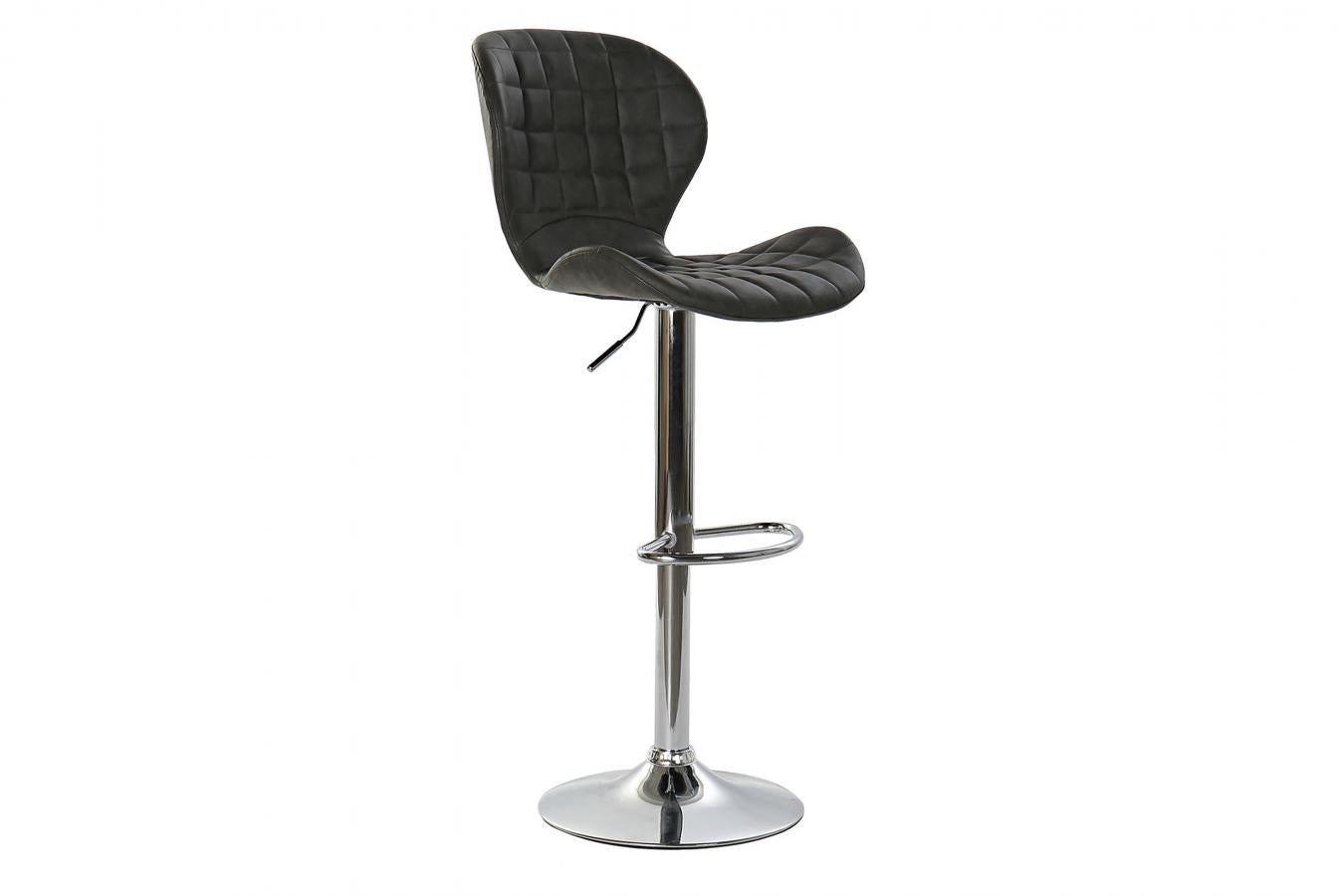 Taburete Pu Metal 47X50X110 110Cm Gris Oscuro